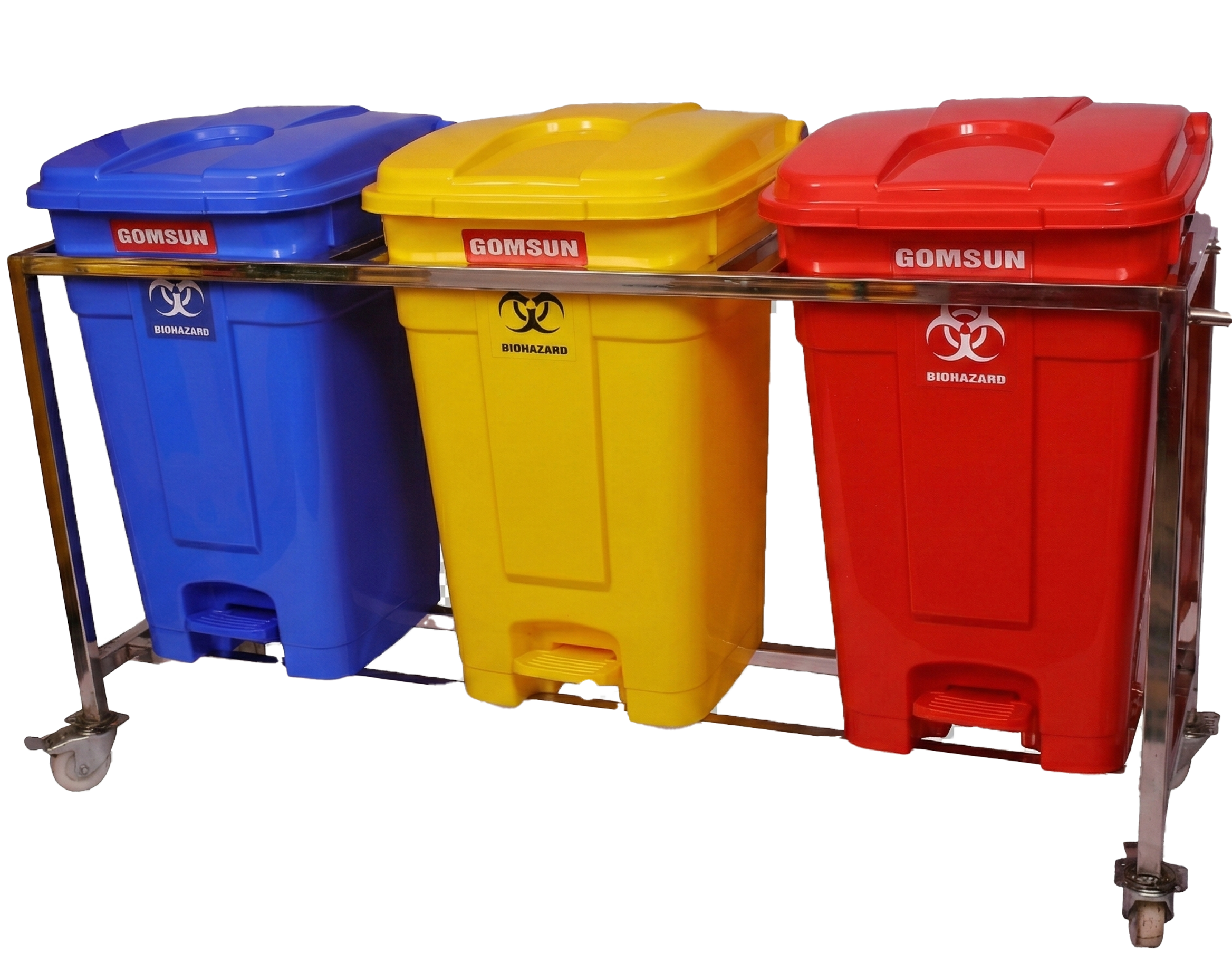 60 LTR Waste Segregation Trolley 3 Compartment